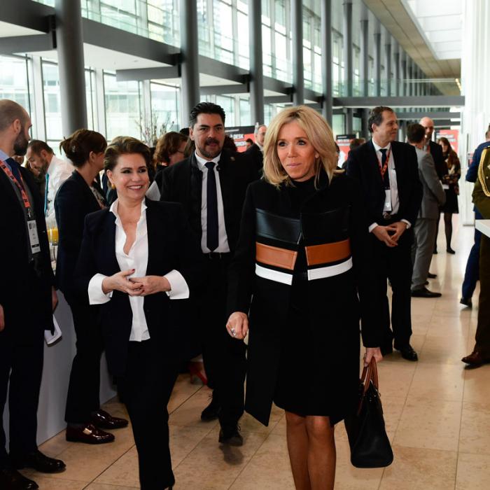 The Grand Duchess and Madame Brigitte Macron, wife of the President of the French Republic, at the International Forum "Stand Speak Rise Up!"