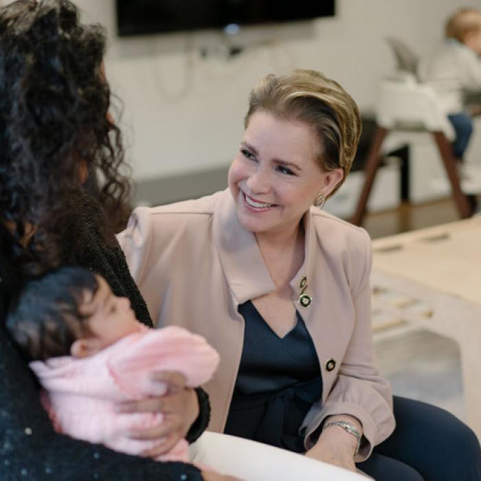 The Grand Duchess during her visit to the Norbert Ensch Care Centre in Contern