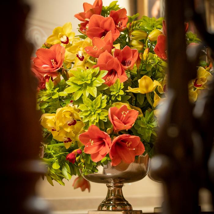 Composition florale créée pour la réception du Nouvel An au Palais grand-ducal