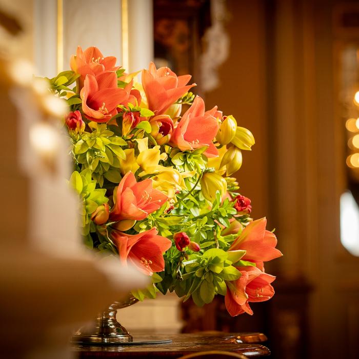 Composition florale créée pour la réception du Nouvel An au Palais grand-ducal