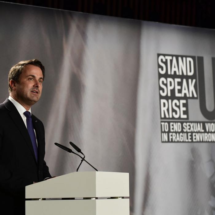 Mr Xavier Bettel, Prime Minister, during his speech at the Stand Speak Rise Up! forum