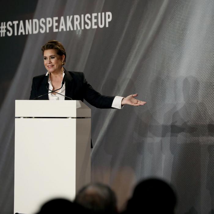 Die Großherzogin während des internationalen Forums "Stand Speak Rise Up!"