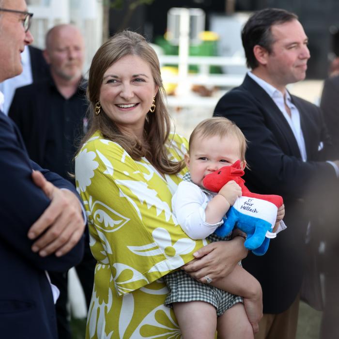 The Crown Prince and Princess and Prince Charles at the Agricultural Fair