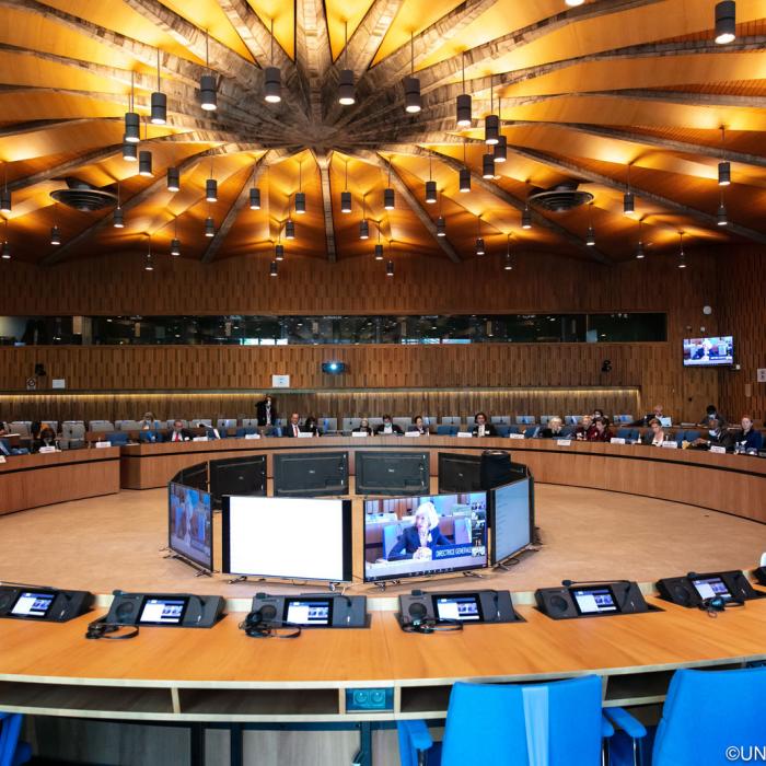 Vue sur la salle de réunion de l'UNESCO