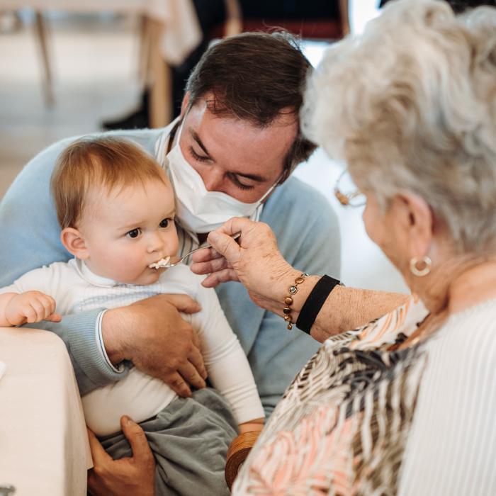 The Crown Prince and Prince Charles visit a nursing home