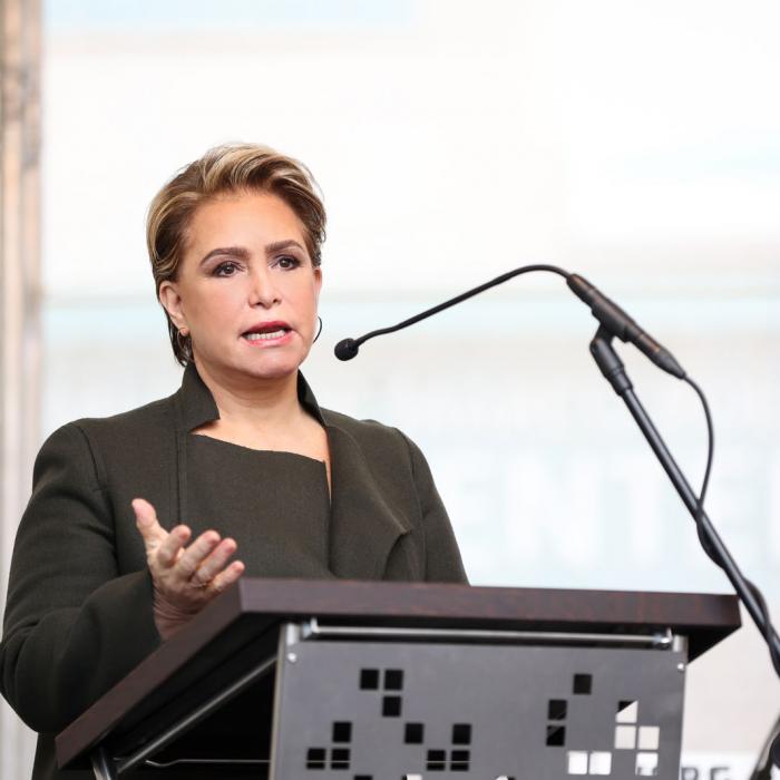 La Grande-Duchesse prononce un discours après la marche de solidarité