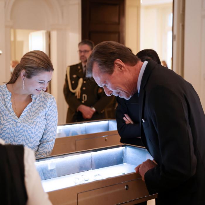 Le Grand-Duc et la Princesse Stéphanie observent des réalisations