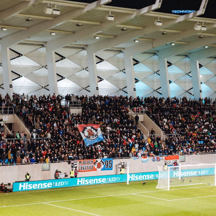 Vue sur les tribunes du Stade de Luxembourg