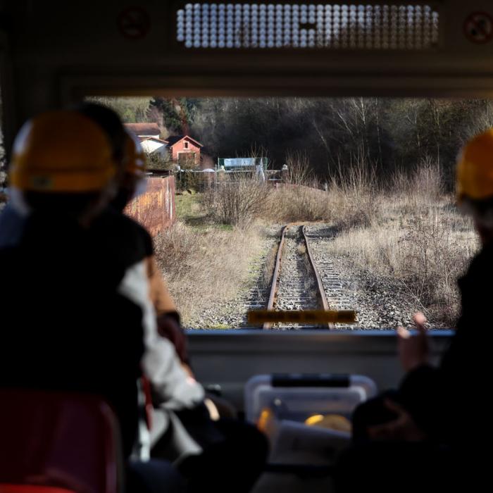 Vue du train du minier