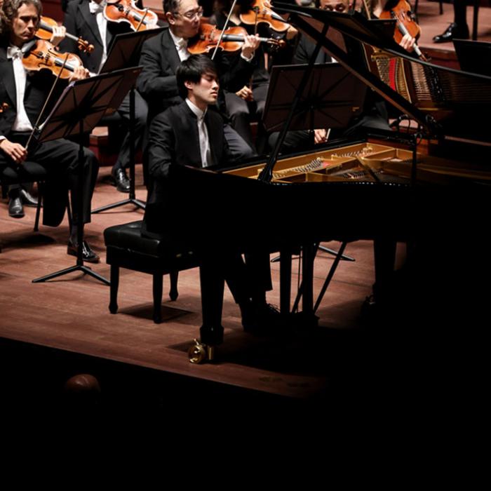 Vue sur le pianiste canadien