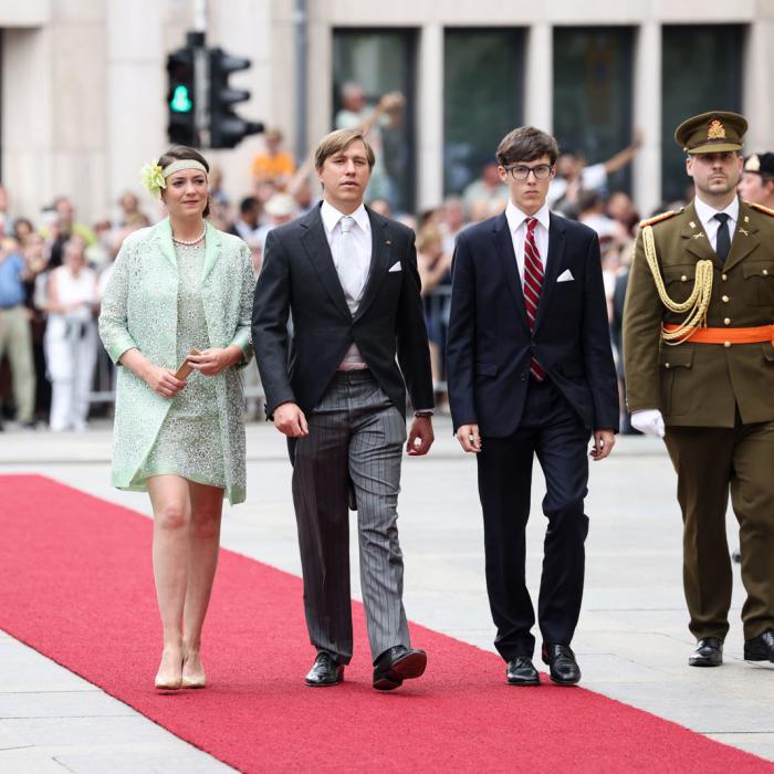 Les enfants du Couple grand-ducal arrivent à la Cathédrale Notre-Dame