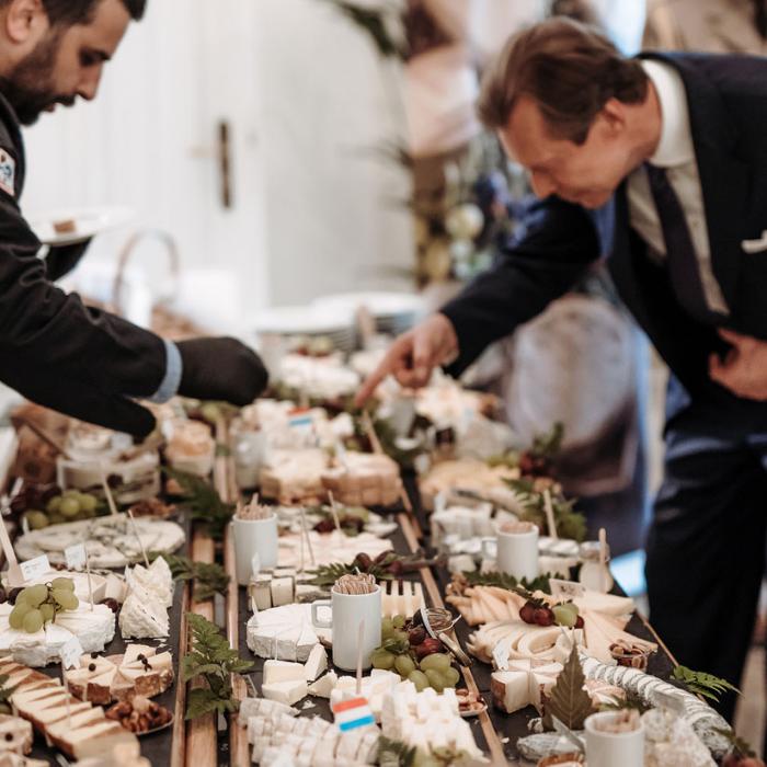 Vue sur les plateaux fromages