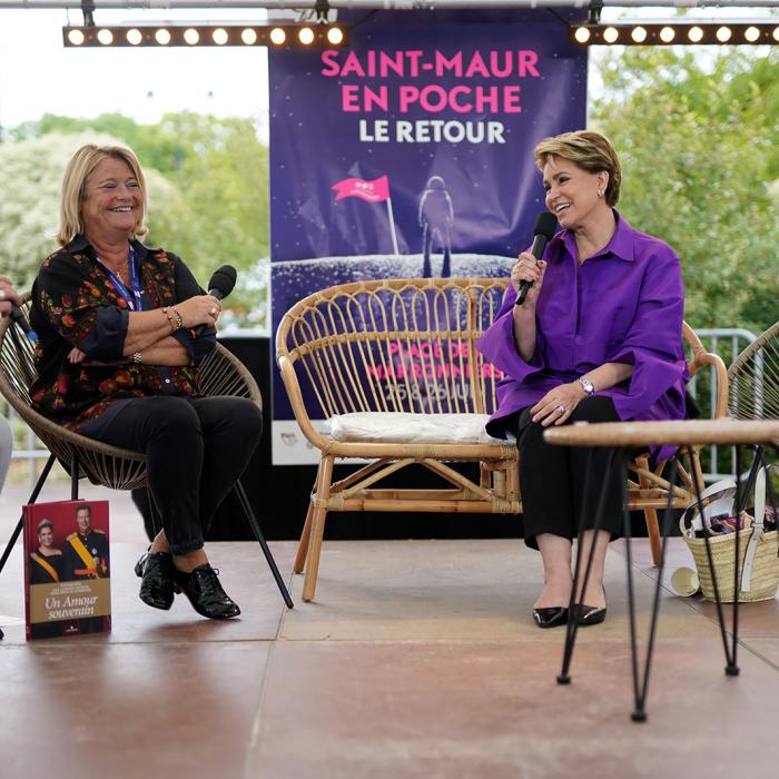 La Grande-Duchesse lors de la table ronde sur les écrivains au féminin