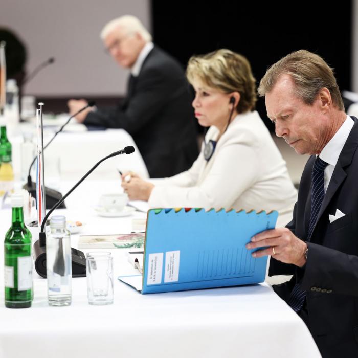 Le Couple grand-ducal lors de la réunion de travail