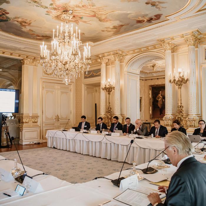 Overview of the board meeting the ballroom