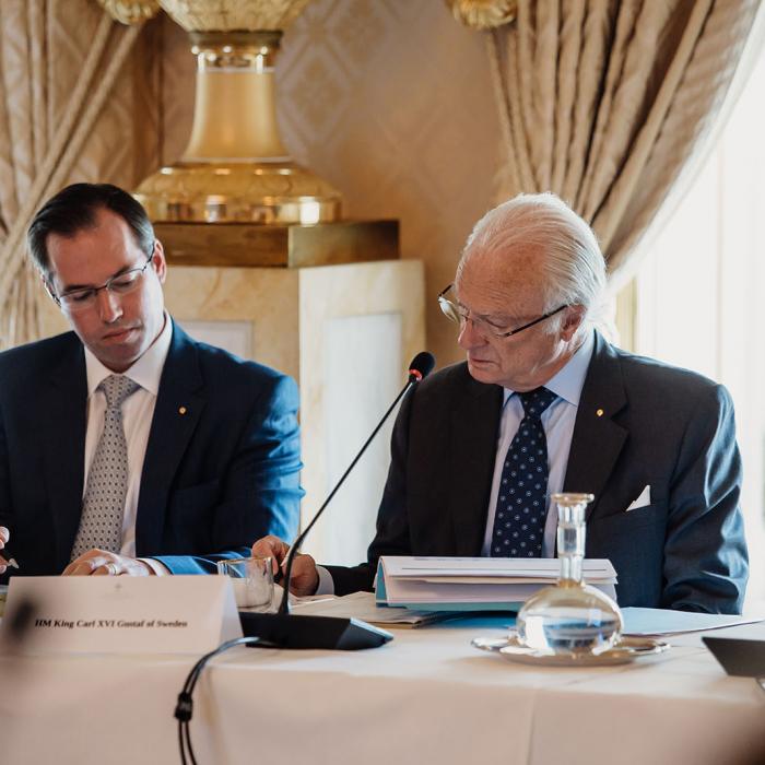 The Prince and the King of Sweden at the board meeting