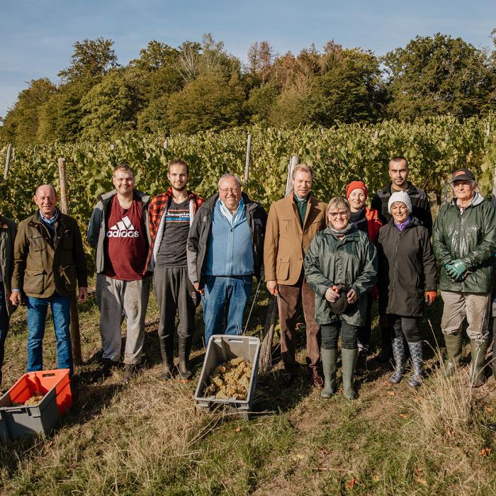 Photo souvenir lors des vendanges