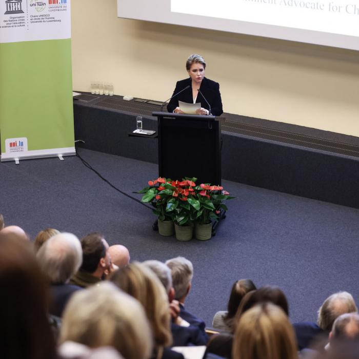 La Grande-Duchesse prononce son discours durant la conférence