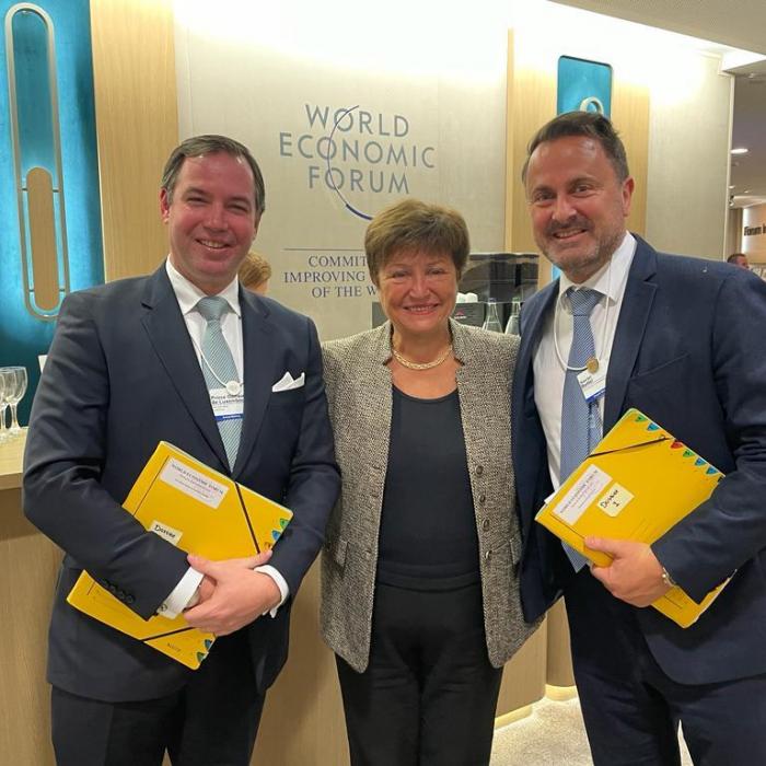 Le Prince avec Kristalina Georgieva, Directrice généralee du FMI et Xavier Bettel