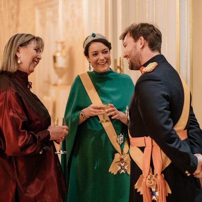 La Princesse Alexandra et le Prince Sébastien avec Lydie Polfer
