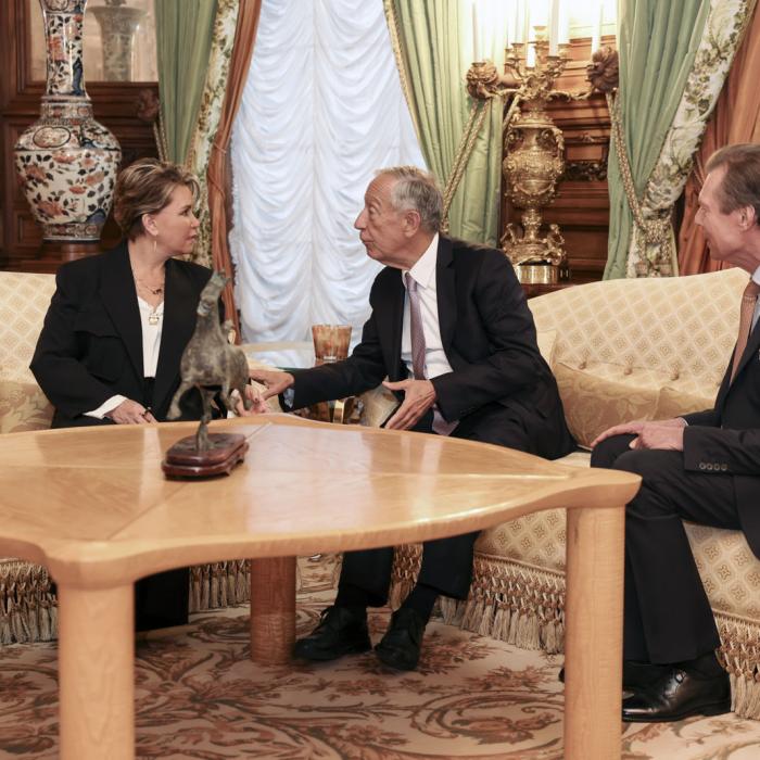 Le Couple grand-ducal s'entretient avec le Président Portugais