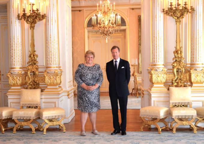 Photo de S.A.R. Le Grand-Duc et S.E. Mme Erna Solberg