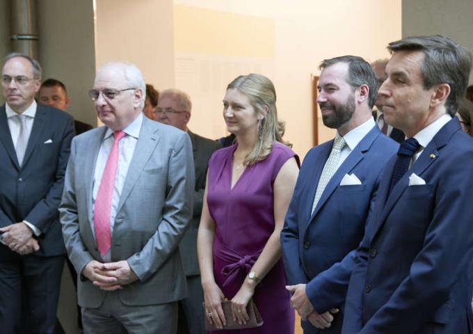 Le Couple héritier lors de la visite de l’exposition « Du Portugal au Luxembourg »