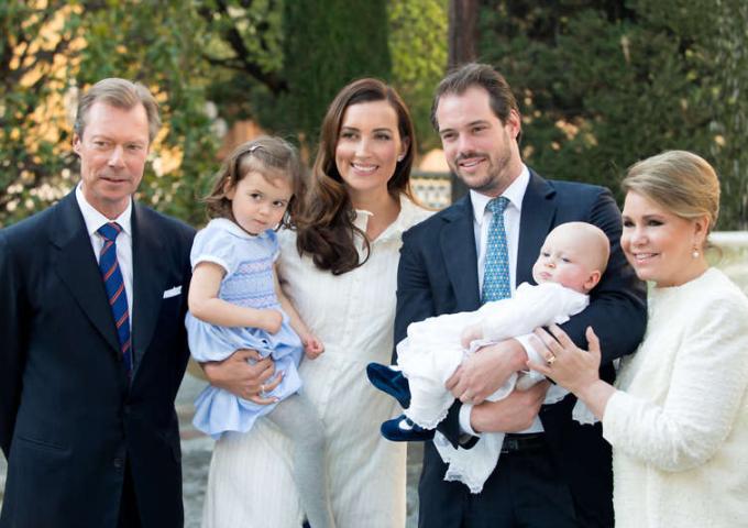 La Famille grand-ducale lors du baptême du Prince Liam