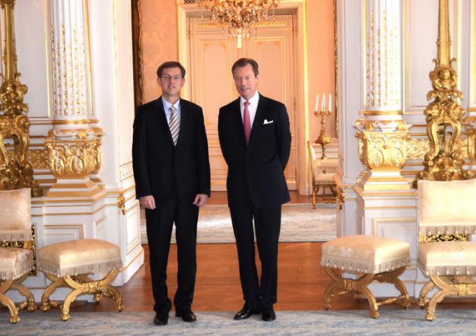 Photo de S.A.R. Le Grand-Duc avec le Premier ministre de la République de Slovénie