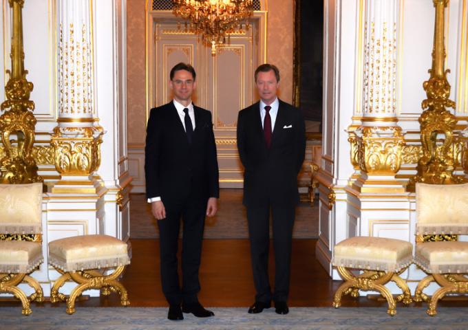 Photo de S.A.R. Le Grand-Duc de Luxembourg avec M. Jyrki Katainen