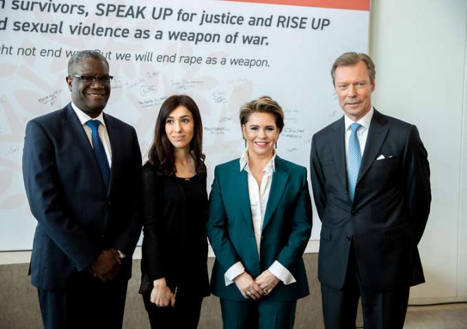 Le Couple grand-ducal accompagné par le Dr. Mukwege et Nadia Murad