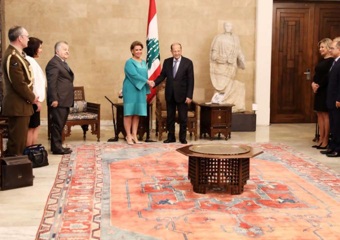 La Grande-Duchesse et le président de la république du Liban, Son Excellence Monsieur Michel Aoun.