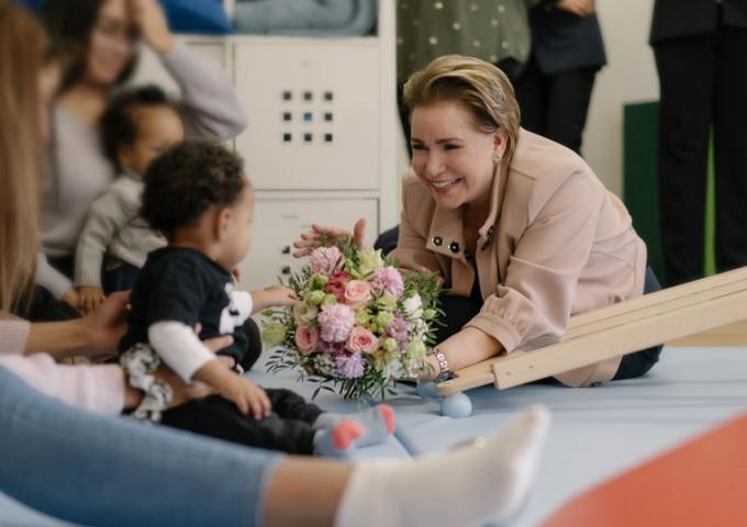 La Grande-Duchesse s’est rendue au Centre d’accueil Norbert Ensch pour visiter les groupes Zoé et Yua.