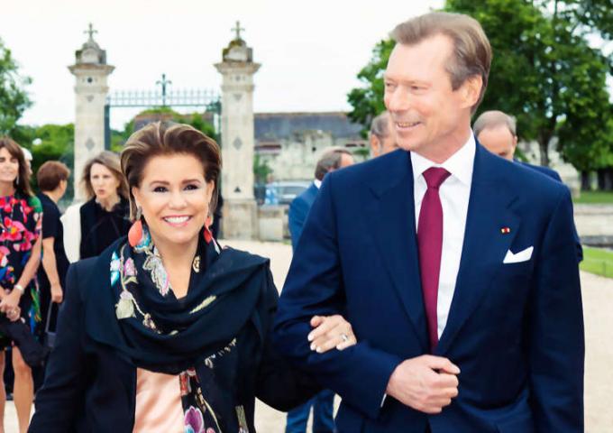 Le Grand-Duc et la Grande-Duchesse lors de leur arrivée à Chambord
