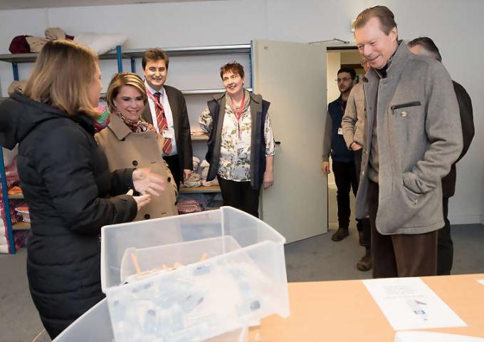 Le Couple grand-ducal a visité la « Wanteraktioun » du Findel