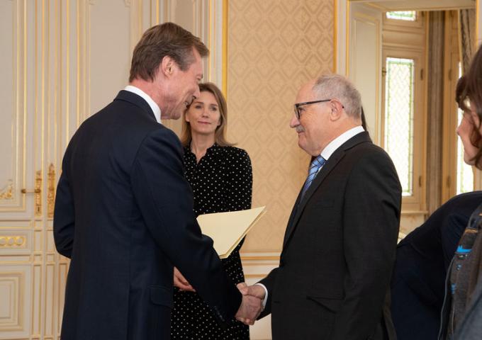 Le Grand-Duc lors de la remise du Prix Grand-Duc Adolphe 2019