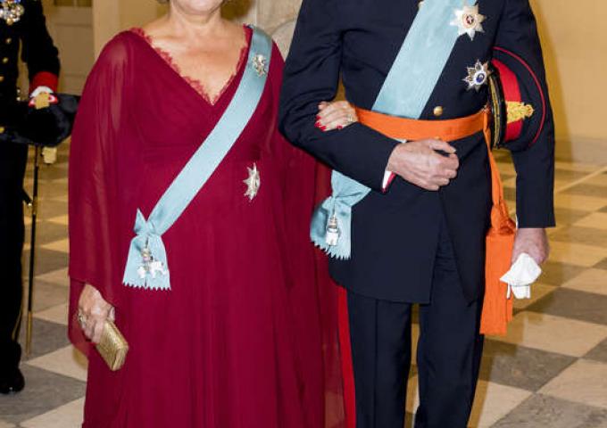 Le Couple grand-ducal lors du 50e anniversaire du Prince Héritier de Danemark