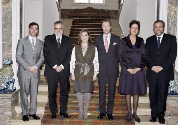 Le Grand-Duc, la Grande-Duchesse et le Grand-Duc Heritier en audience