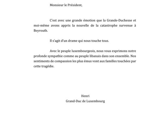 Message de condoléances