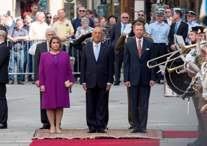 Le Couple grand-ducal et S.E.M. Marcelo Rebelo de Sousa, président de la République portugaise
