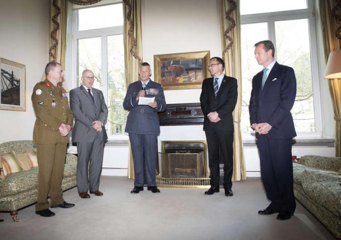Le Grand-Duc lors de l'inauguration de l’exposition « The RAF and Luxembourg – 100 Years »