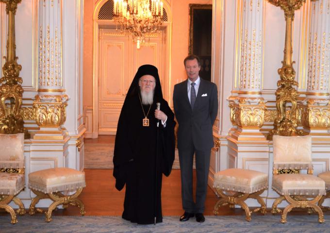 Photo de S.A.R. Le Grand-Duc avec Sa Béatitude Bartholomée 1er Patriarche de Constantinople