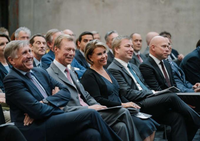 Le Couple grand-ducal lors de l'inauguration de la « Maison du Livre »
