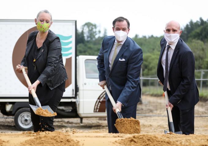 Le Prince héritier lors de l'inauguration de la nouvelle station d'épuration de Fischbach