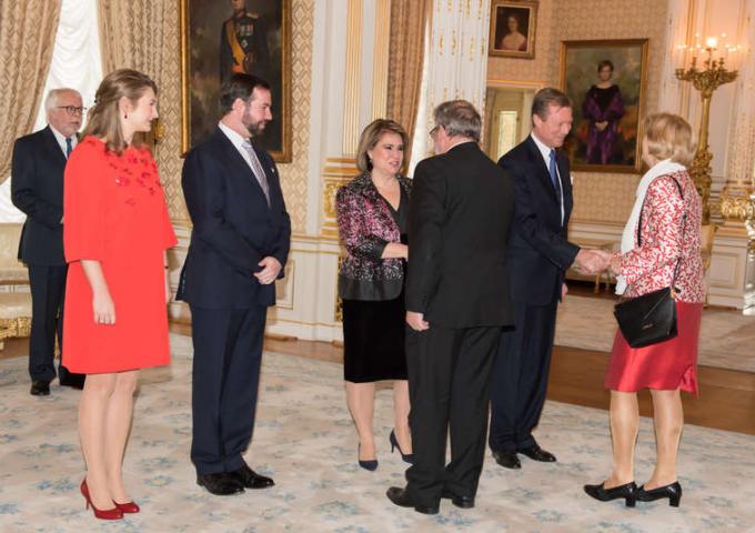 Le Couple grand-ducal et le Couple héritier lors de l'accueil