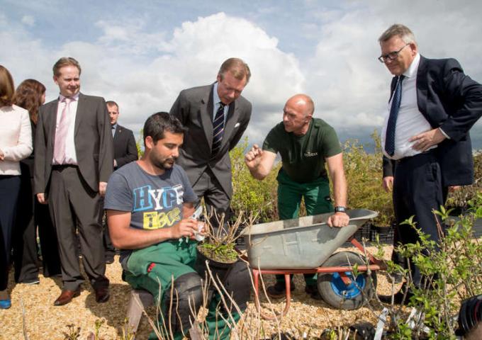 Le Grand-Duc lors de l'nauguration du nouveau site de Co-labor
