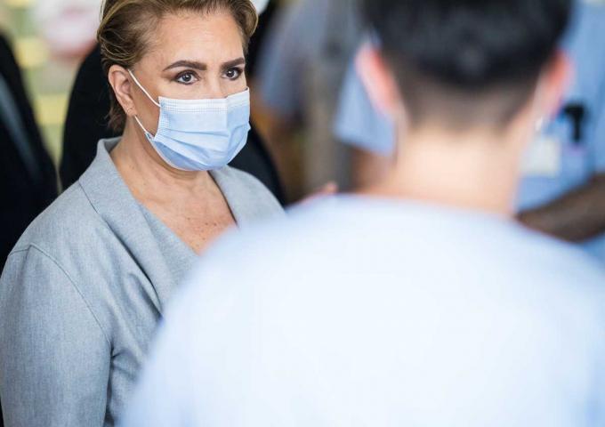 La Grande-Duchesse lors de la visite de la Kannerklinik