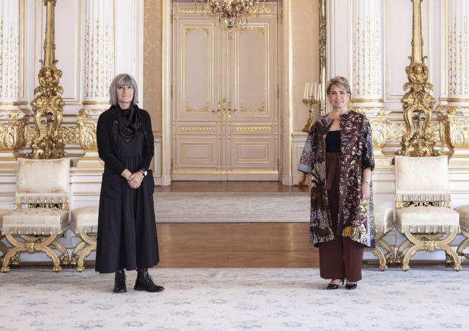 La Grande-Duchesse et Mme Nancy Braun lors de la photo officielle