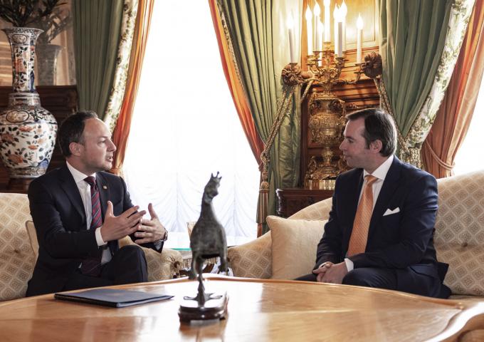 Le Grand-Duc Héritier s'entretient avec S.E.M. Xavier Espot Zamora