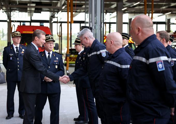 Le Grand-Duc salue le personnel du CGDIS